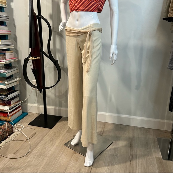 Vintage Nissa Linen Blend Hip Hugger Flared Pant - Picture 4 of 16